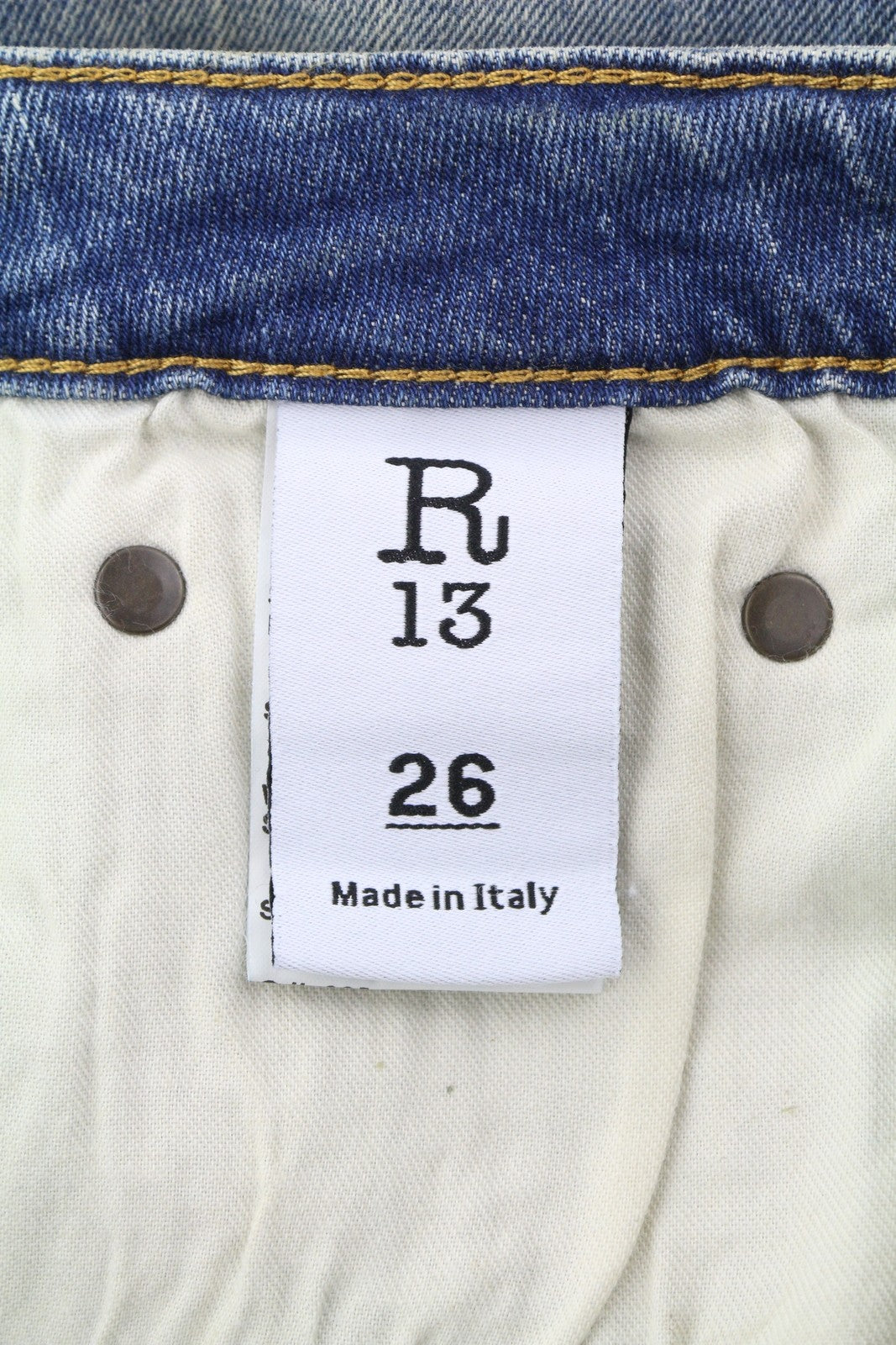 R13 Kick Fit Women Jeans 26 Kelly Stretch Washed Faded Ankle Length RRP699