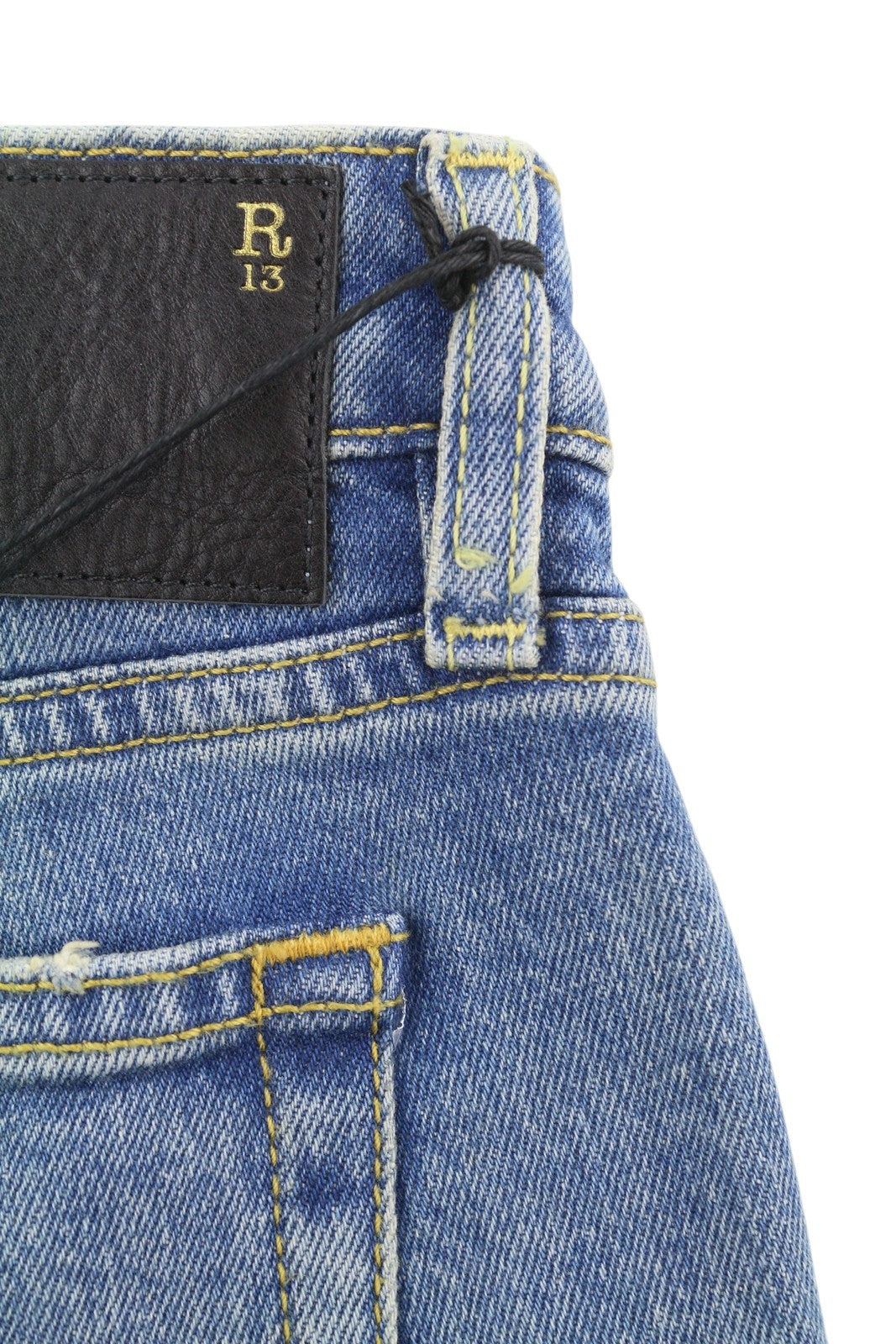 R13 Kick Fit Women Jeans 28 Jasper Stretch Washed Faded Cropped Ankle Denim