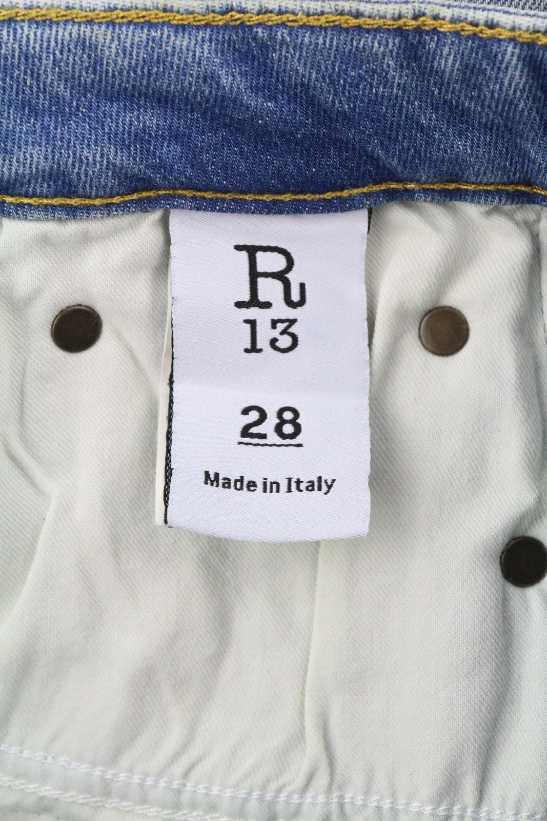 R13 Kick Fit Women Jeans 28 Jasper Stretch Washed Faded Cropped Ankle Denim