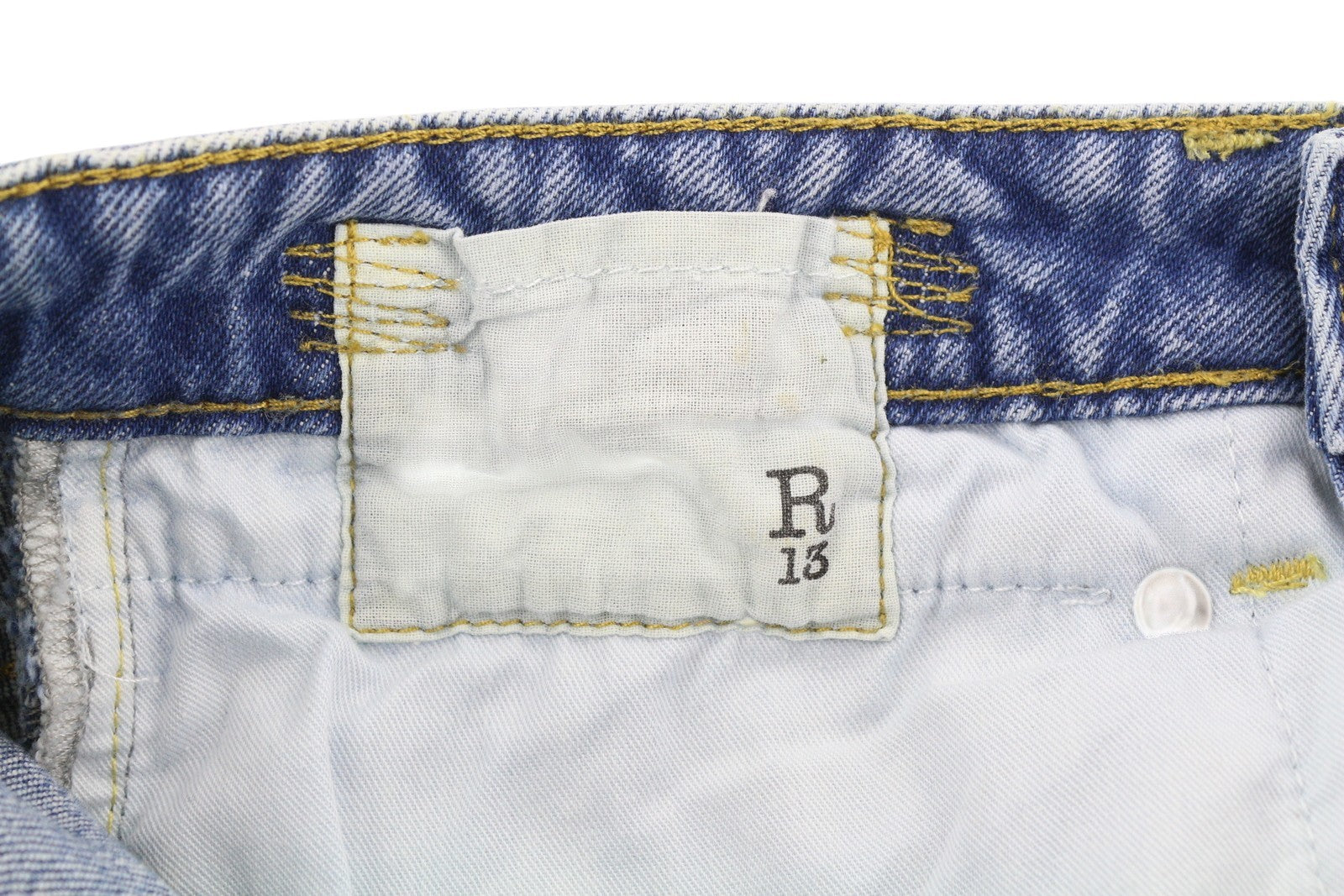 R13 Boy Skinny Women Jeans 27 Jasper Stretch Washed Faded Cropped Ankle Blue