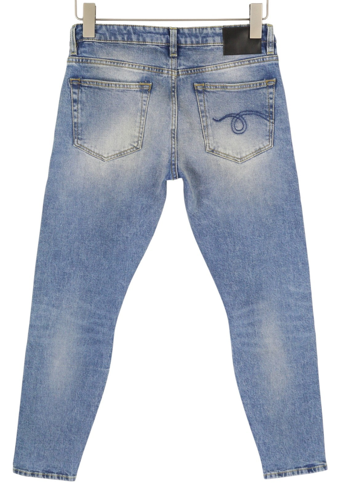 R13 Boy Skinny Women Jeans 27 Jasper Stretch Washed Faded Cropped Ankle Blue