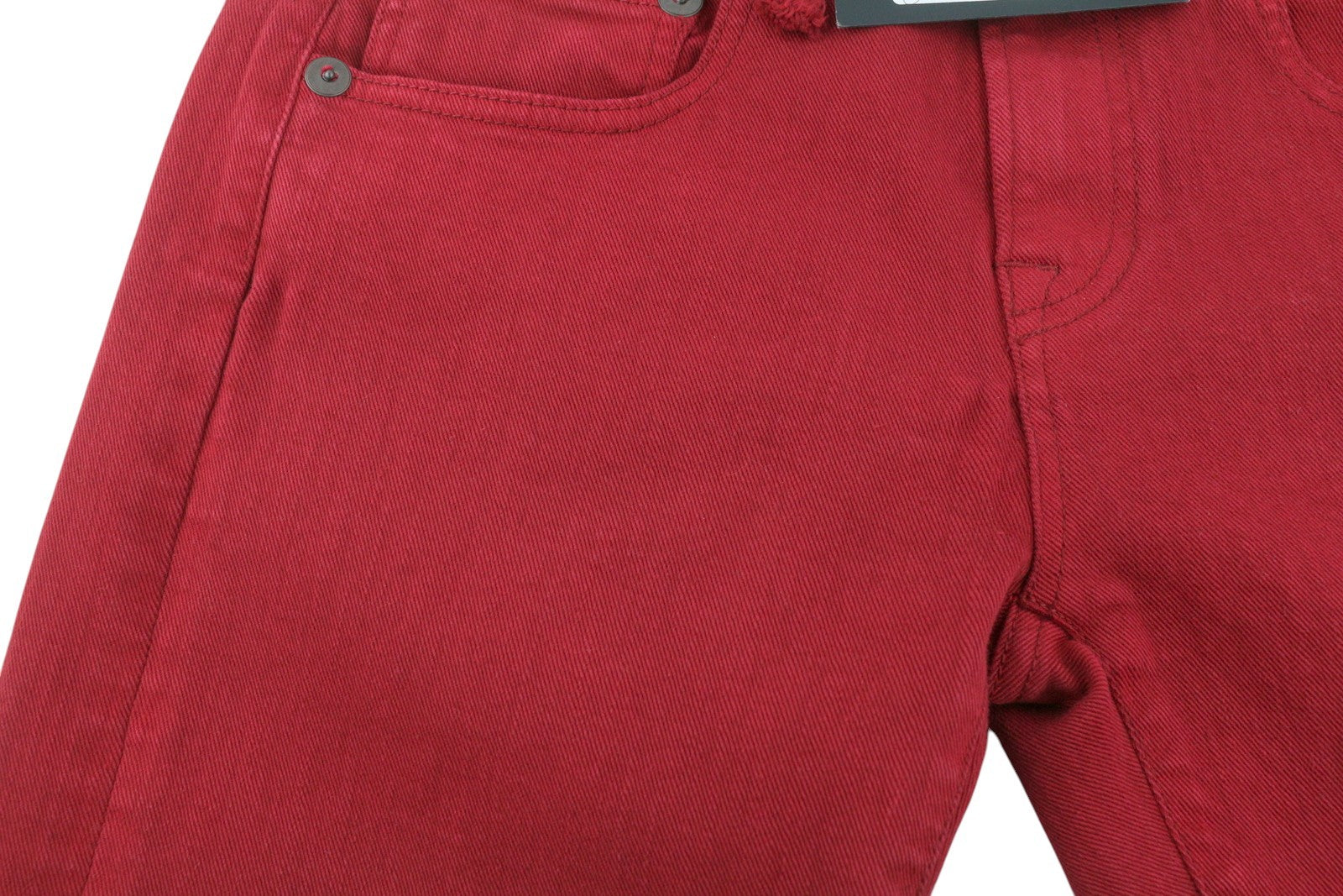 R13 Boy Straight Women Jeans 27 Vivid Red Stretch Cropped Ankle Zip Fly