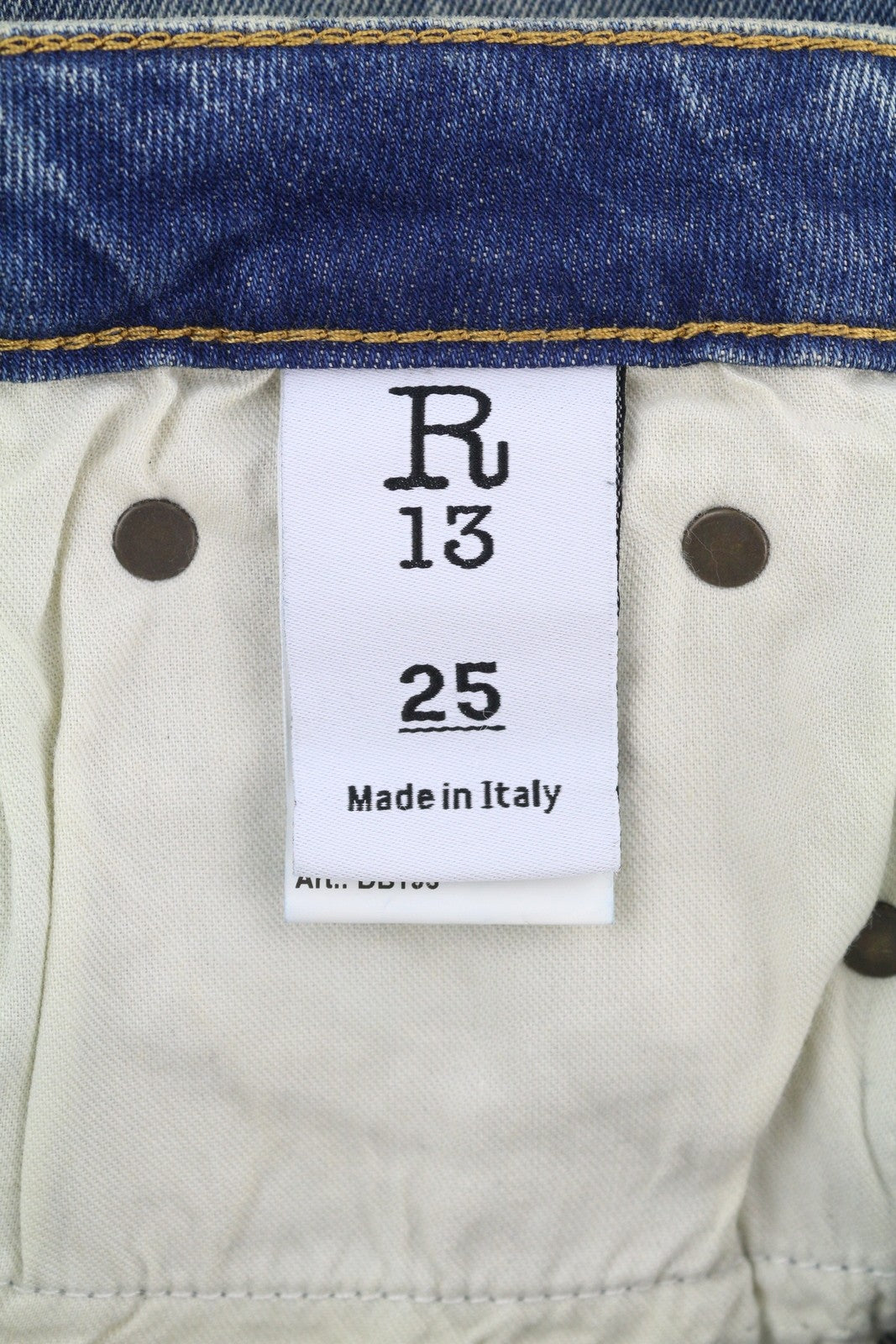 R13 Kick Fit Women Jeans 25 Kelly Stretch Cropped Flared Faded Denim RRP699