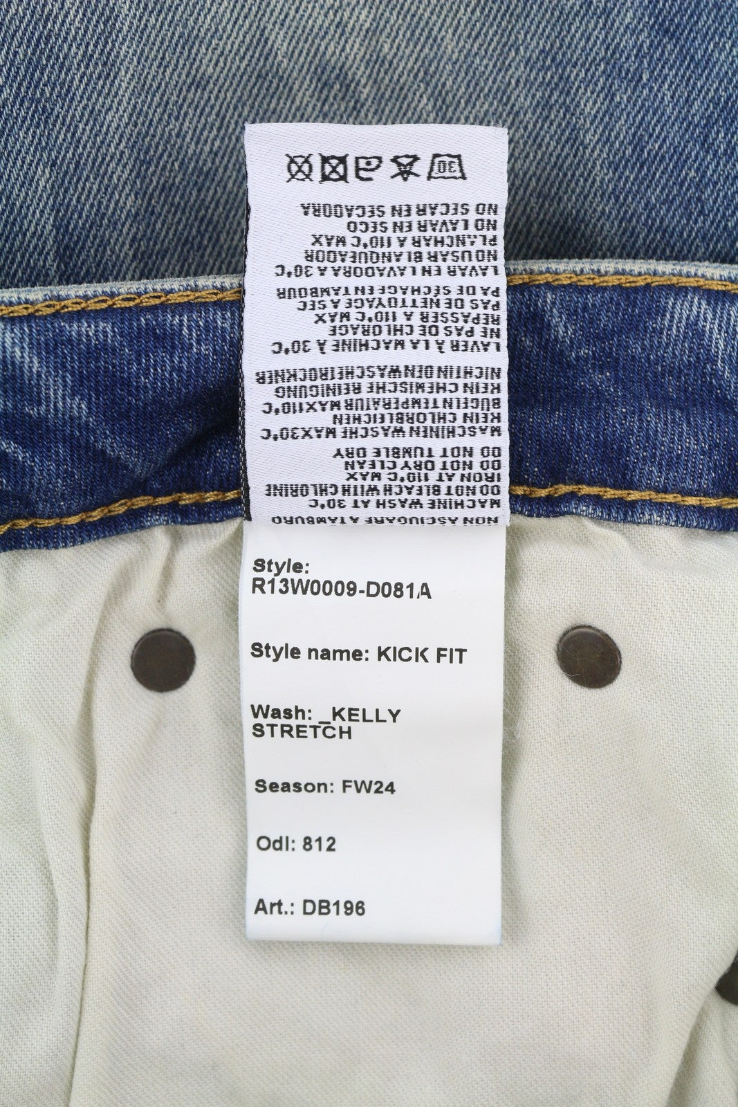 R13 Kick Fit Women Jeans 25 Kelly Stretch Cropped Flared Faded Denim RRP699