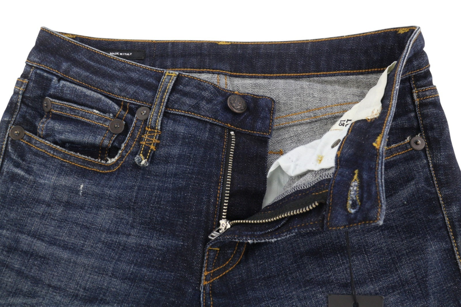 R13 Kate Skinny Cuff Women Jeans 27 Howell Indigo Distressed Cropped Ankle