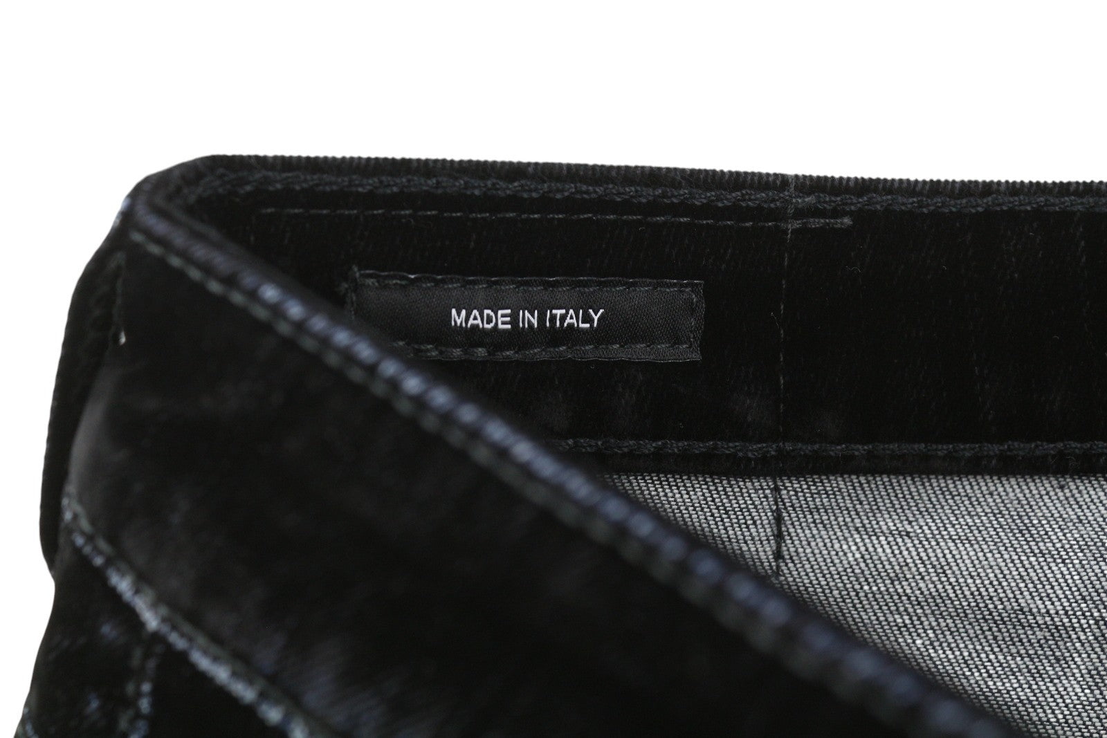 R13 Boy Straight Women Jeans 29 Black Velvet Flocked Low Rise Cropped Ankle