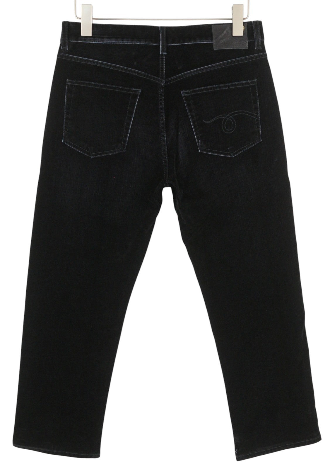 R13 Romeo Women Jeans 28 Black Velvet Flocked Cropped Low Rise Dark