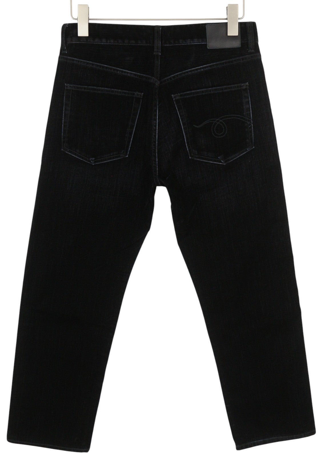 R13 Romeo Women Jeans 24 Black Velvet Flocked Cropped Low Rise Logo