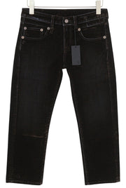 R13 Boy Straight Women Jeans 25 Brown Velvet Flocked Cropped Ankle Dark