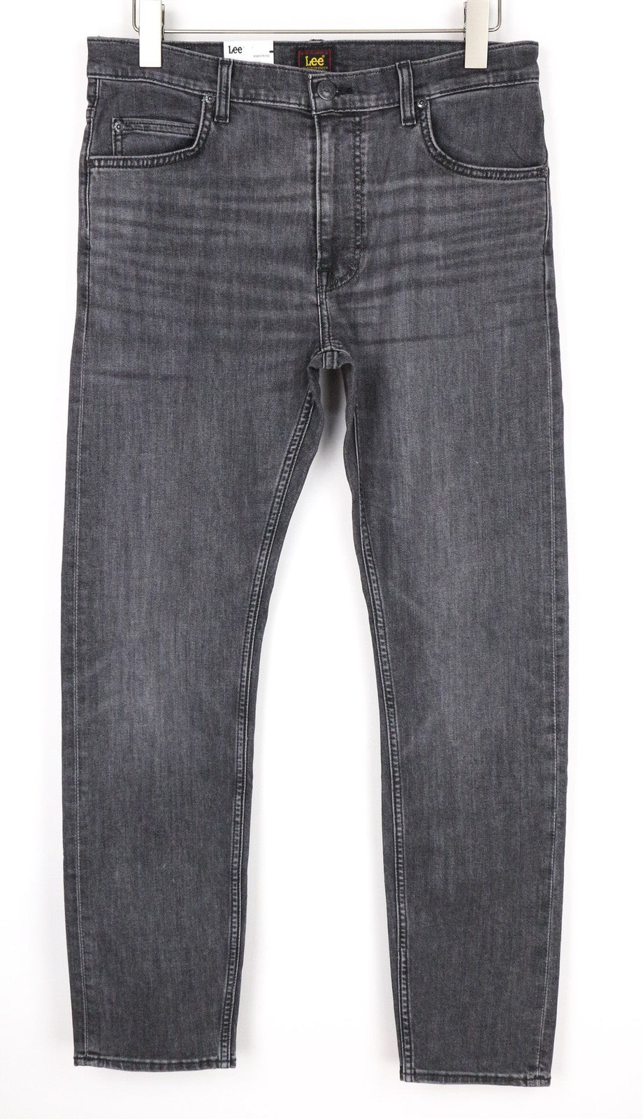 LEE Rider vyriški W32/L32 skalbti ploni pilki medvilniniai džinsiniai tamprūs džinsai 