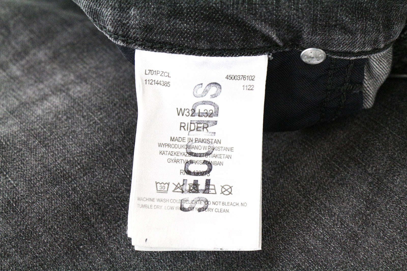 LEE Rider vyriški W32/L32 skalbti ploni pilki medvilniniai džinsiniai tamprūs džinsai 