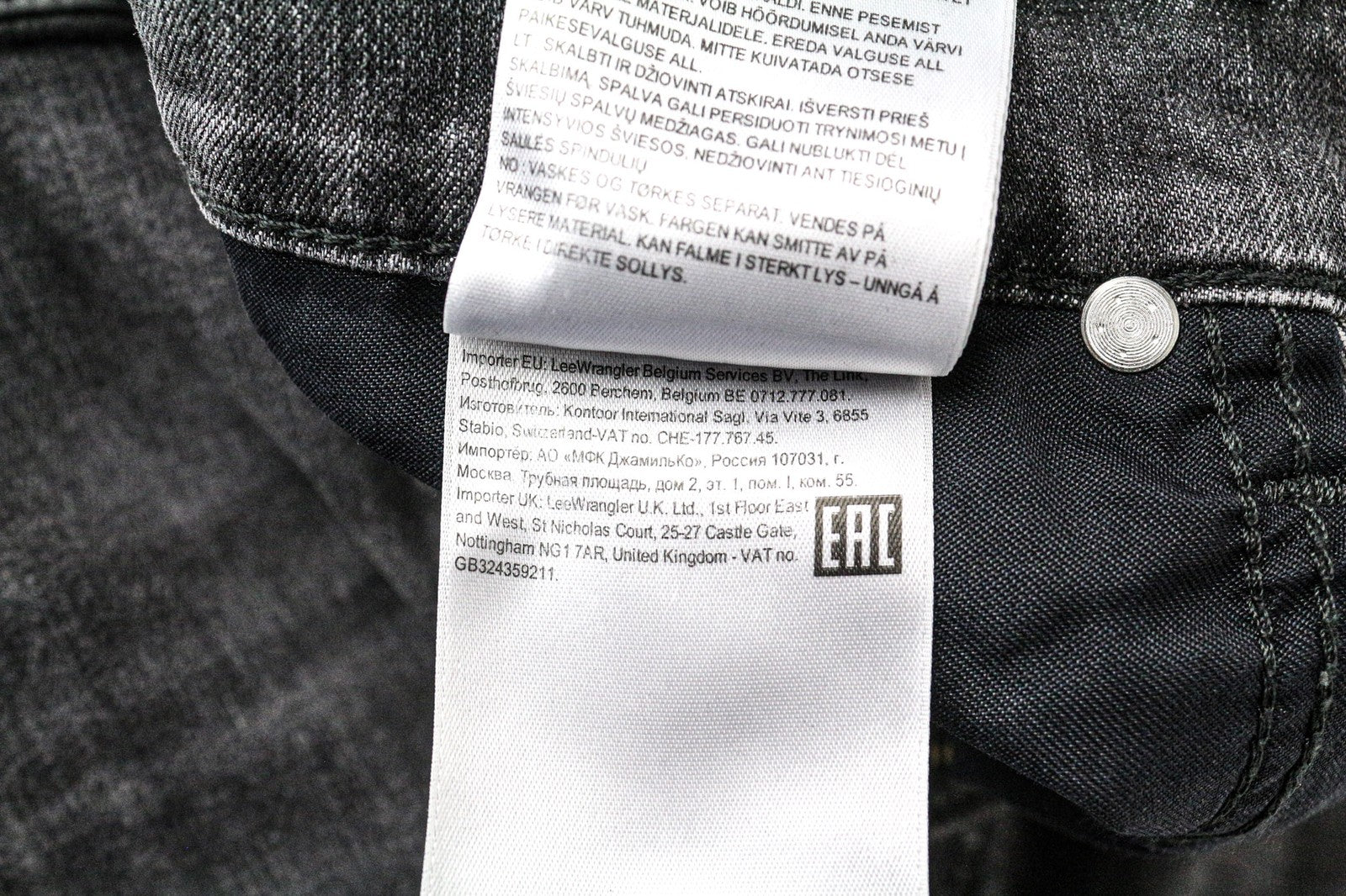 LEE Rider vyriški W32/L32 skalbti ploni pilki medvilniniai džinsiniai tamprūs džinsai 