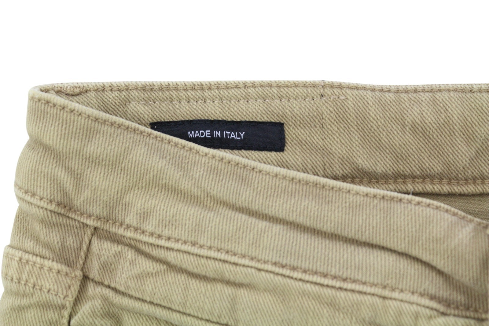 R13 Boy Straight Women Jeans 29 Khaki Stretch Washed Logo Ankle RRP699