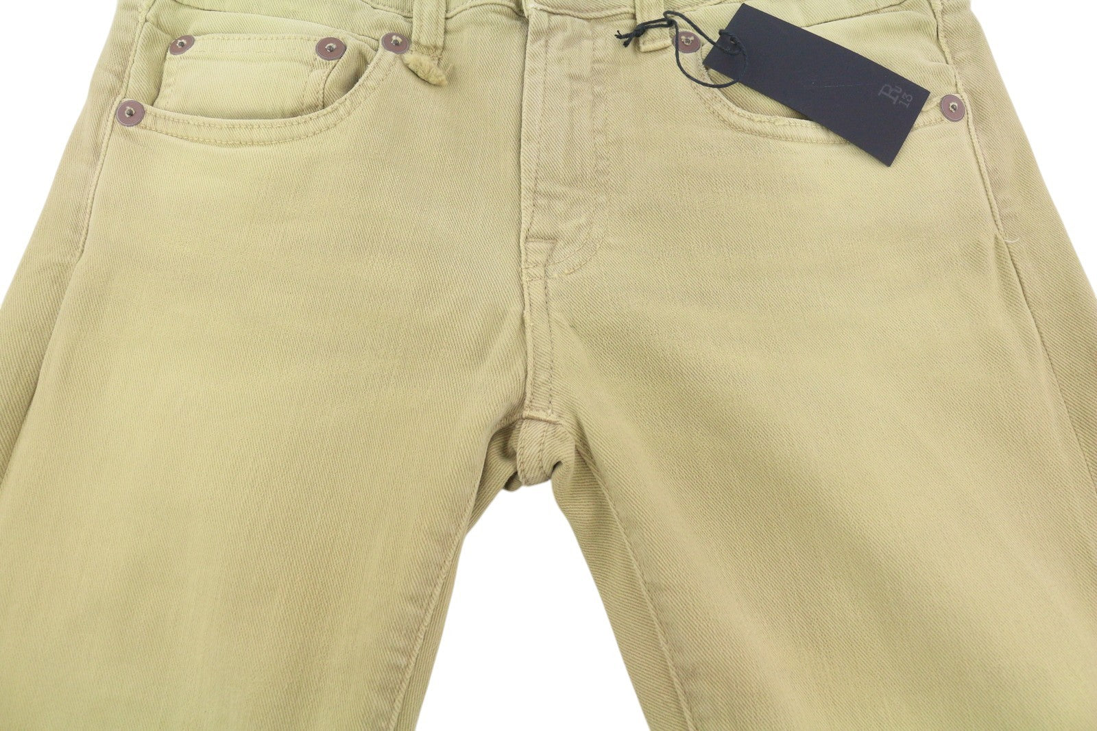 R13 Boy Straight Women Jeans 27 Khaki Stretch Faded Casual Ankle RRP699