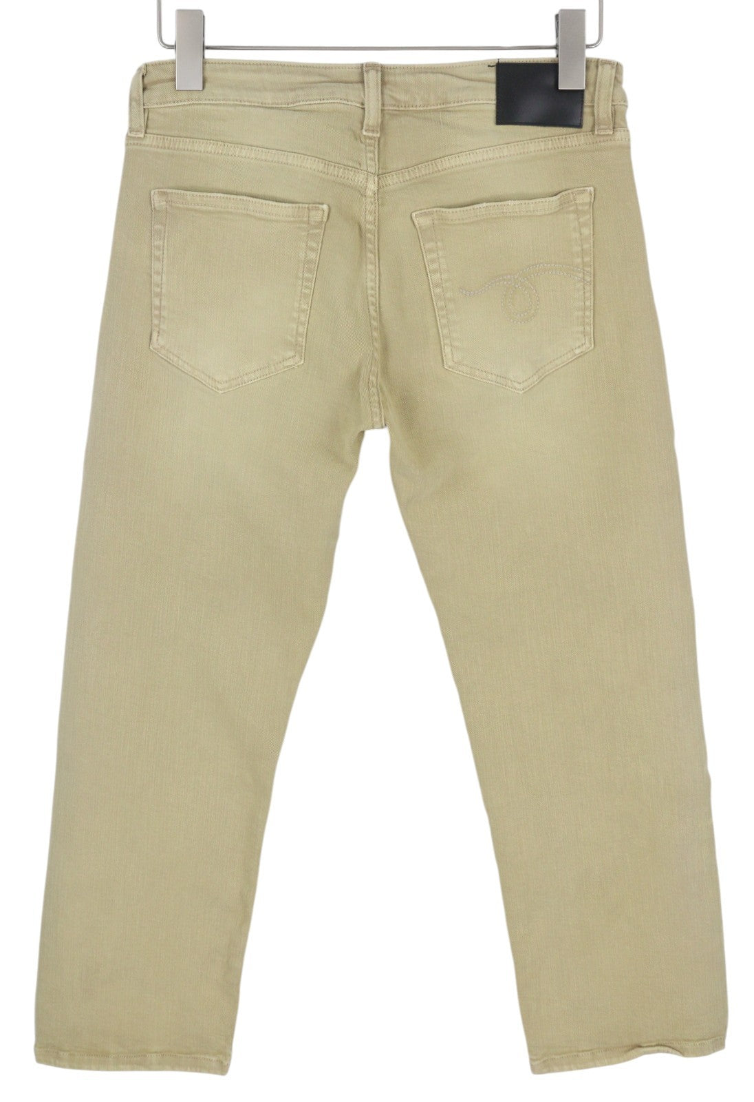R13 Boy Straight Women Jeans 28 Khaki Stretch Denim Cropped Pockets RRP699