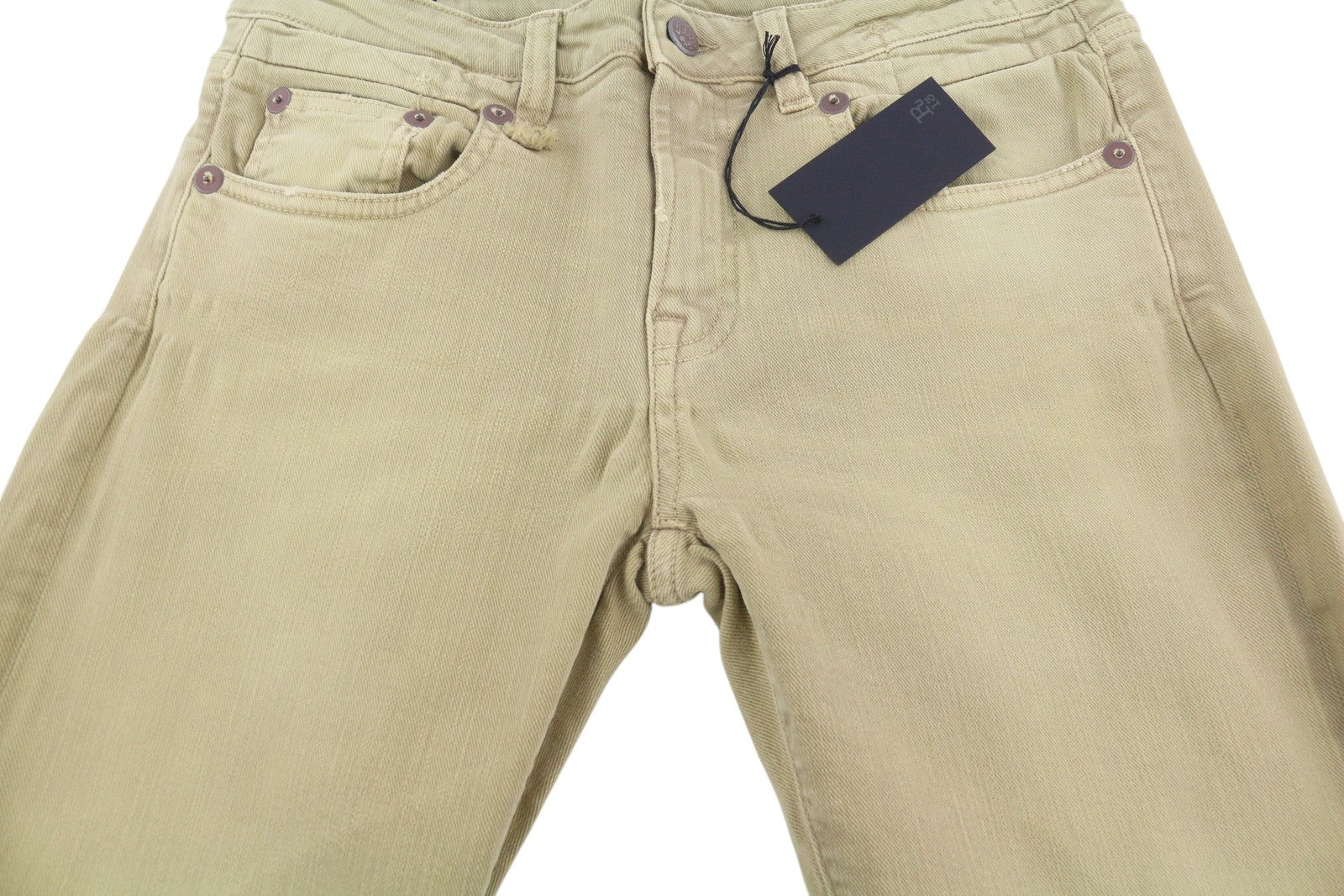 R13 Boy Straight Women Jeans 28 Khaki Stretch Cropped Ankled Light Denim RRP699