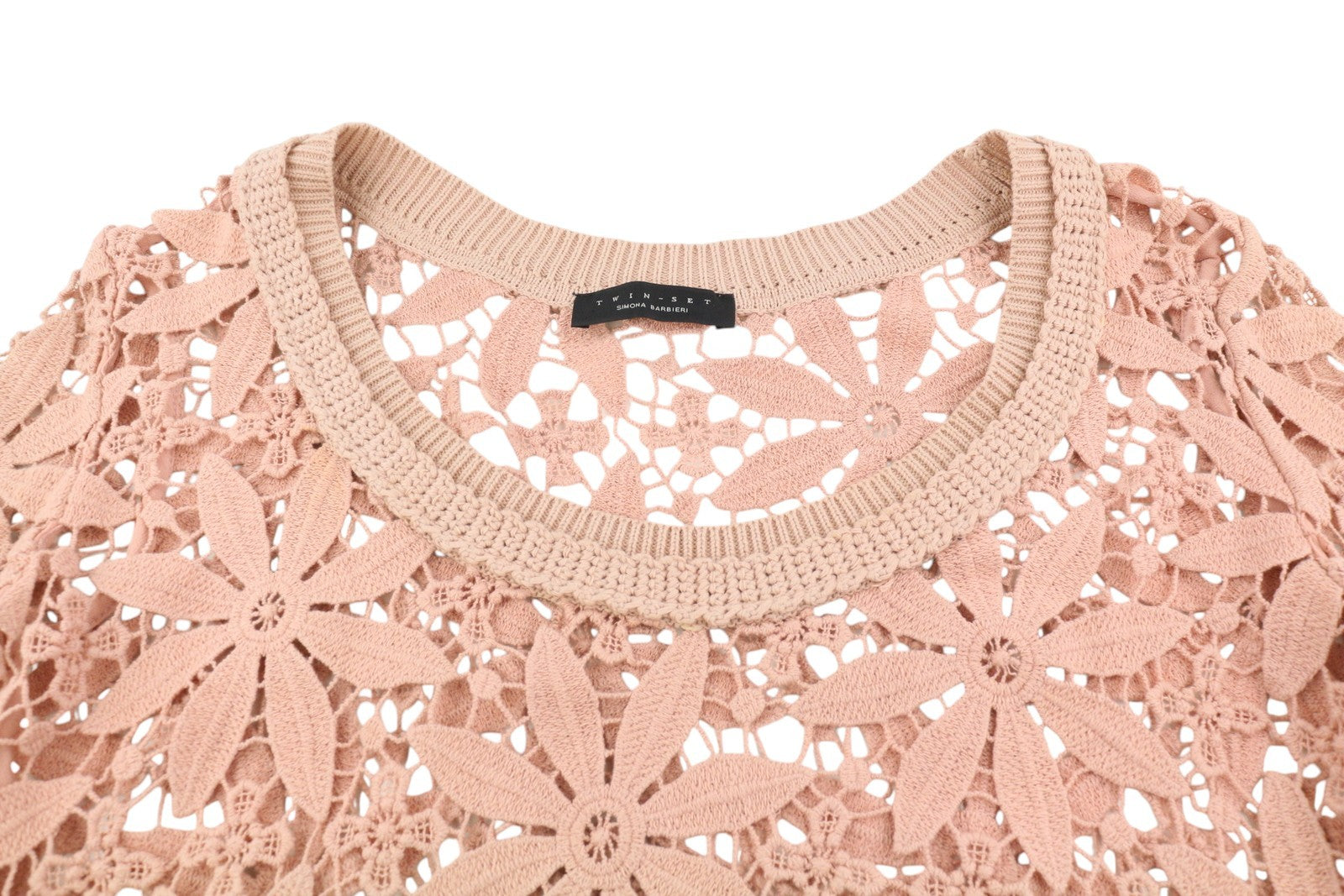 TWINSET Simona Barbieri Women Jumper S Floral Open Knit Sheer Pullover