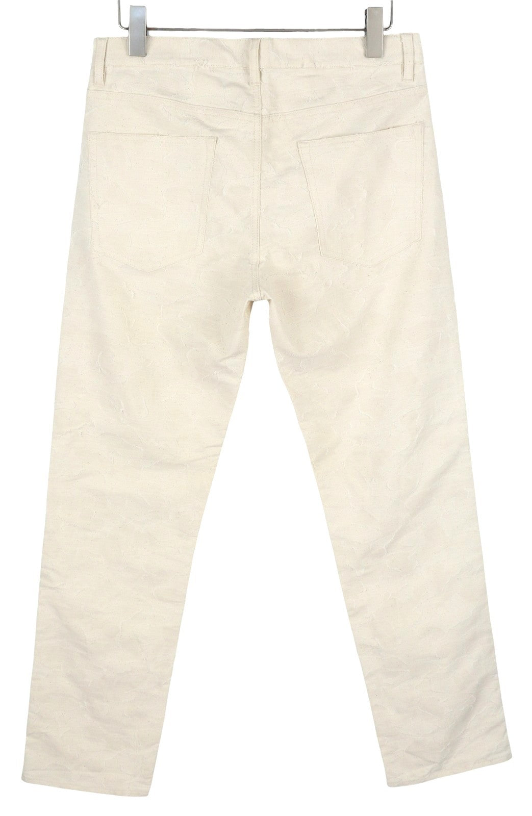 H&M Men Trousers W31 Light Beige Slim Fit Textured Zip Fly Casual