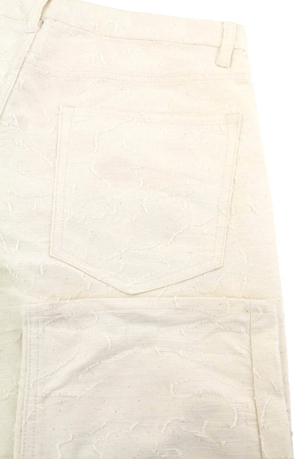 H&M Men Trousers W31 Light Beige Slim Fit Textured Zip Fly Casual