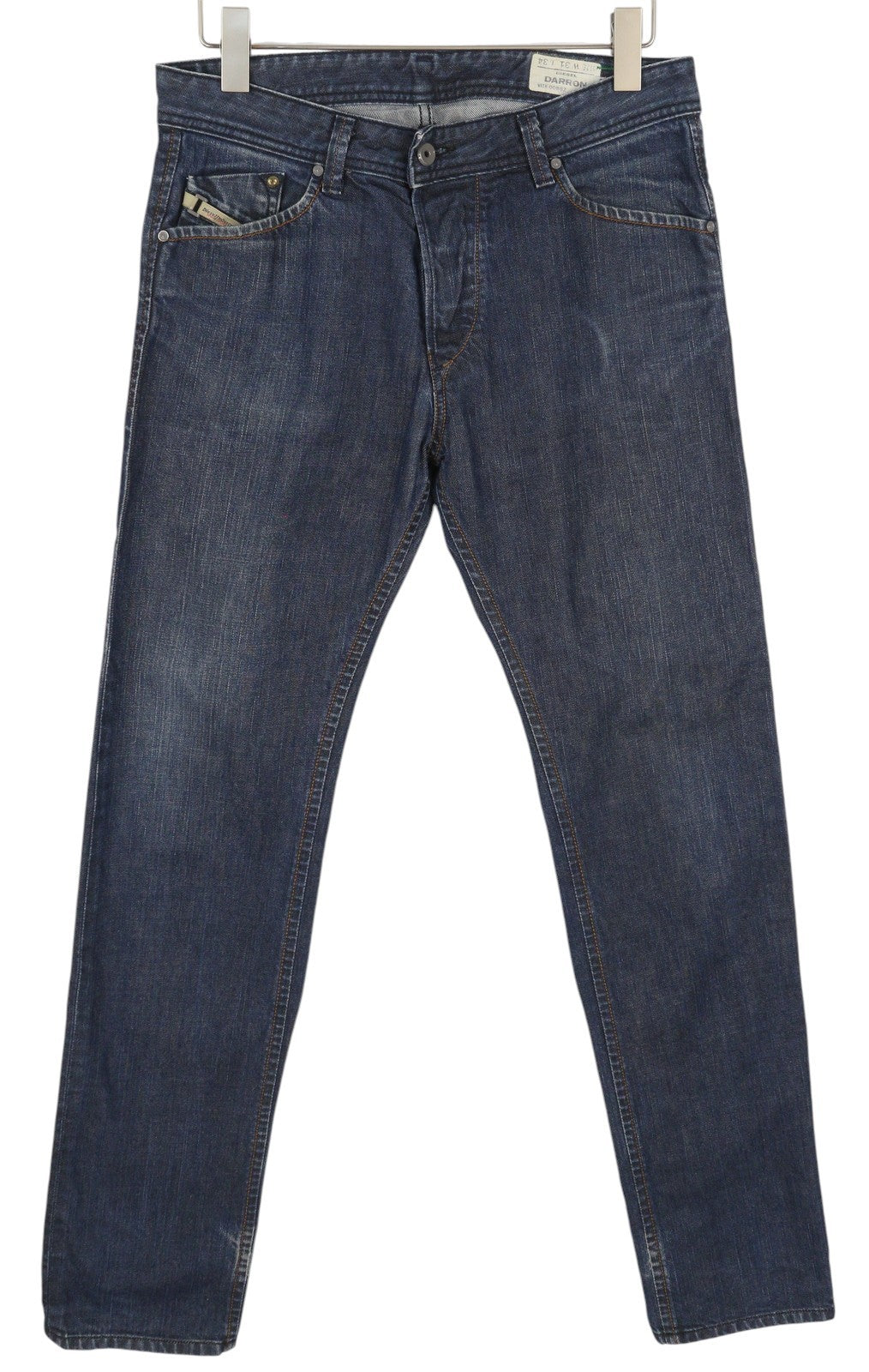 DIESEL Darron 0088Z Men Jeans W31/L34 Dark Blue Faded Straight Button Denim