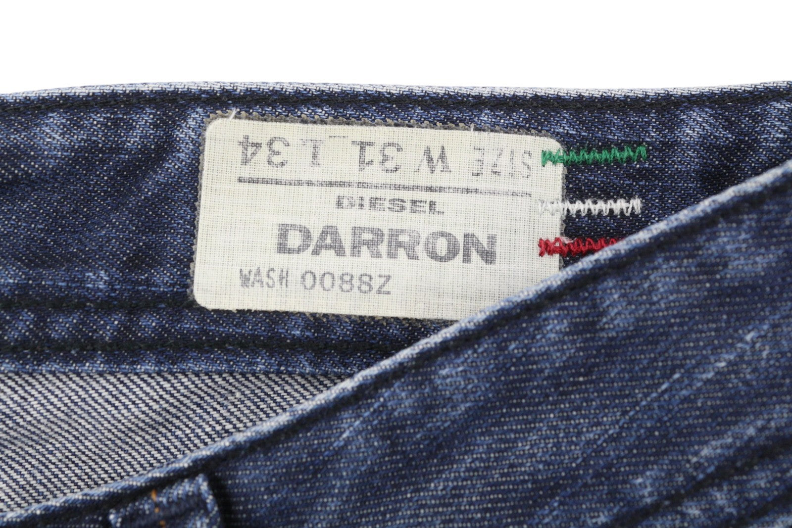 DIESEL Darron 0088Z Men Jeans W31/L34 Dark Blue Faded Straight Button Denim