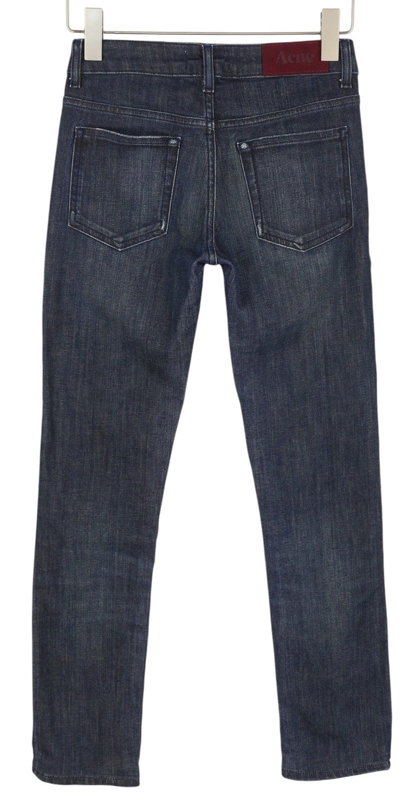 ACNE Hex/Over Women Jeans W26 Dark Blue Whiskered Straight Denim