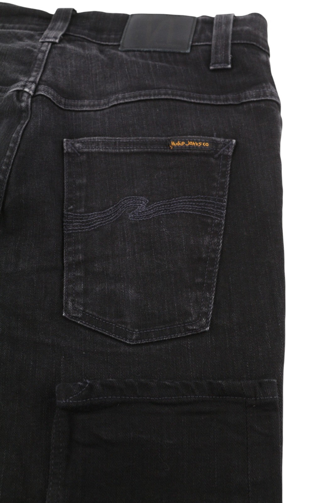 NUDIE JEANS Tape Ted Black Ring Men Jeans W31/L32 Skinny Zip Fly Denim