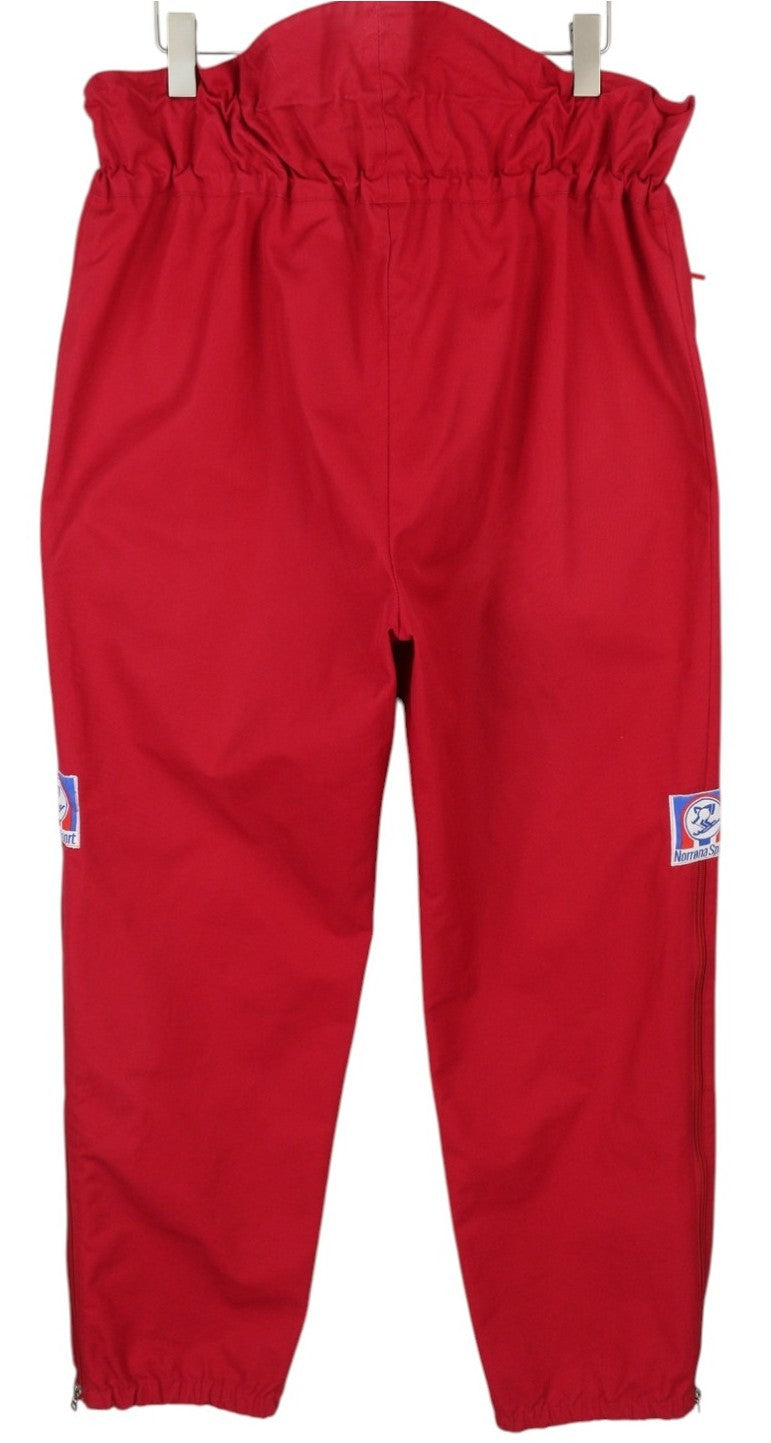 NORRONA Sport Men Trousers L Red Vintage Ski Pants Drawstring Waist