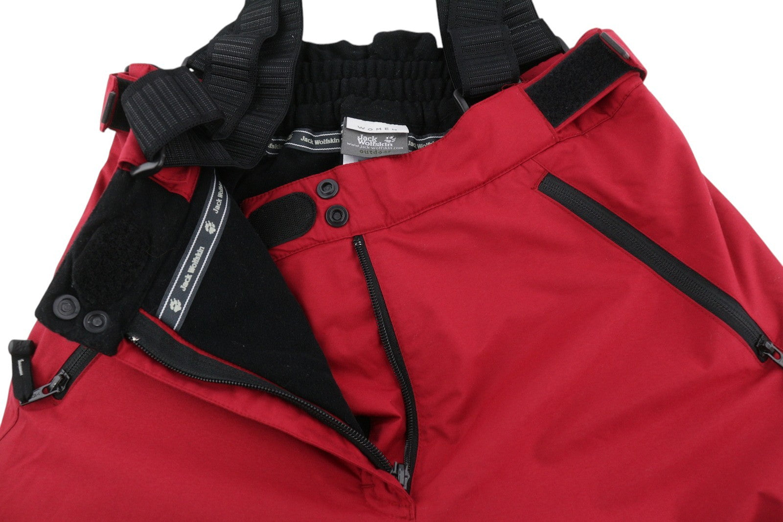 JACK WOLFSKIN Women Trousers L Red Texapore Recco Ski Snow Salopettes