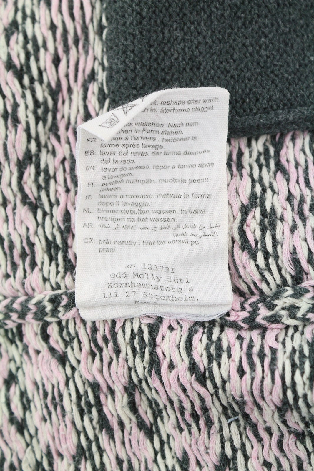 ODD MOLLY M115-233 Women Jumper XS Pink Cotton Pattern Knit Logo Cardigan