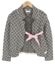 ODD MOLLY M214-233 Women Jumper XS Grey Cotton Patterned Knit Logo Cardigan