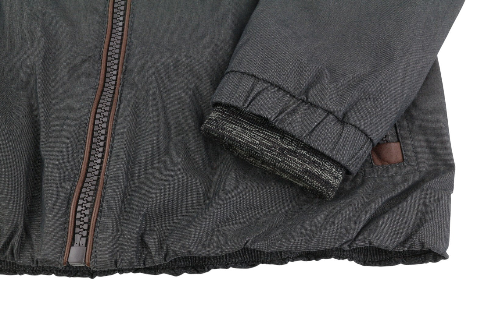 NAKETANO Women Jacket M Grey Casual High Neck Lined Long Sleeve