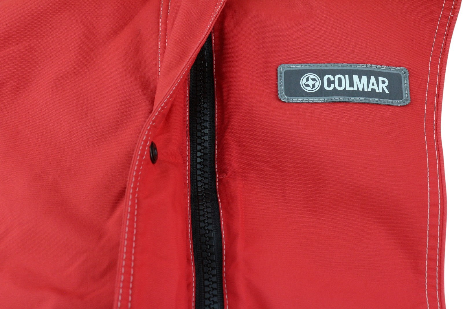 COLMAR Men Jacket 44 Red Vintage Zip Front Lined Lightweight Hood