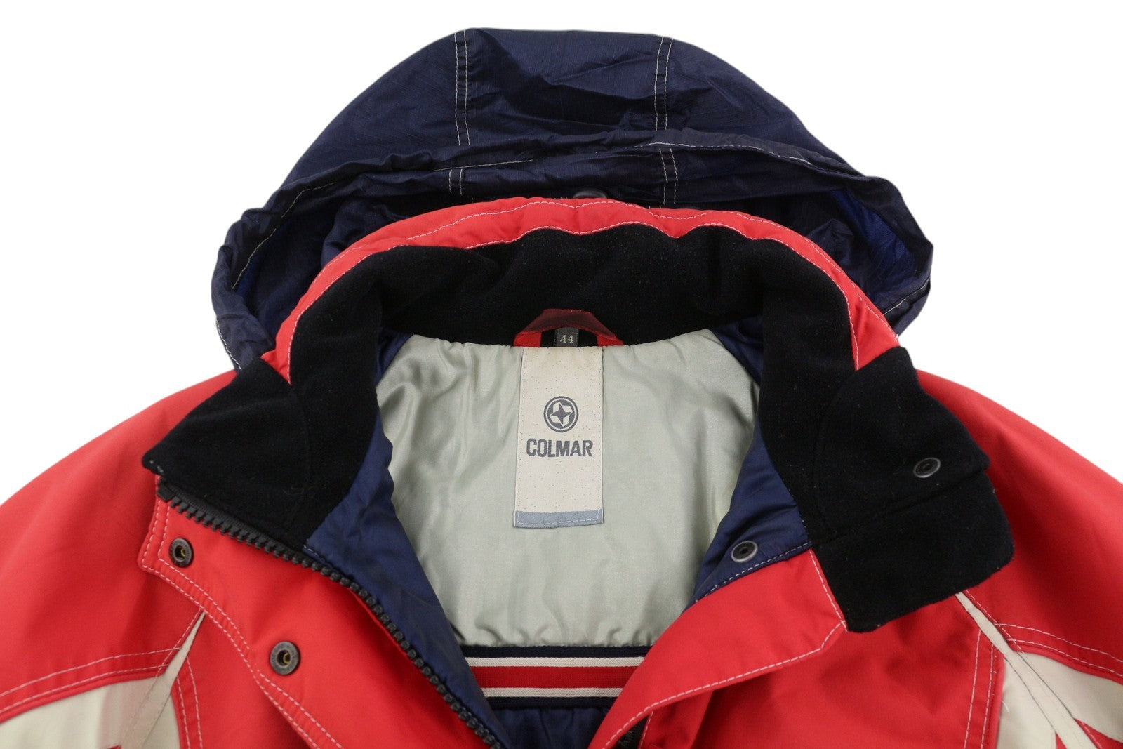 COLMAR Men Jacket 44 Red Vintage Zip Front Lined Lightweight Hood