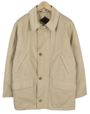 YVES SAINT LAURENT Men Jacket 48 Beige Full Zip Spread Collar Lined Pockets