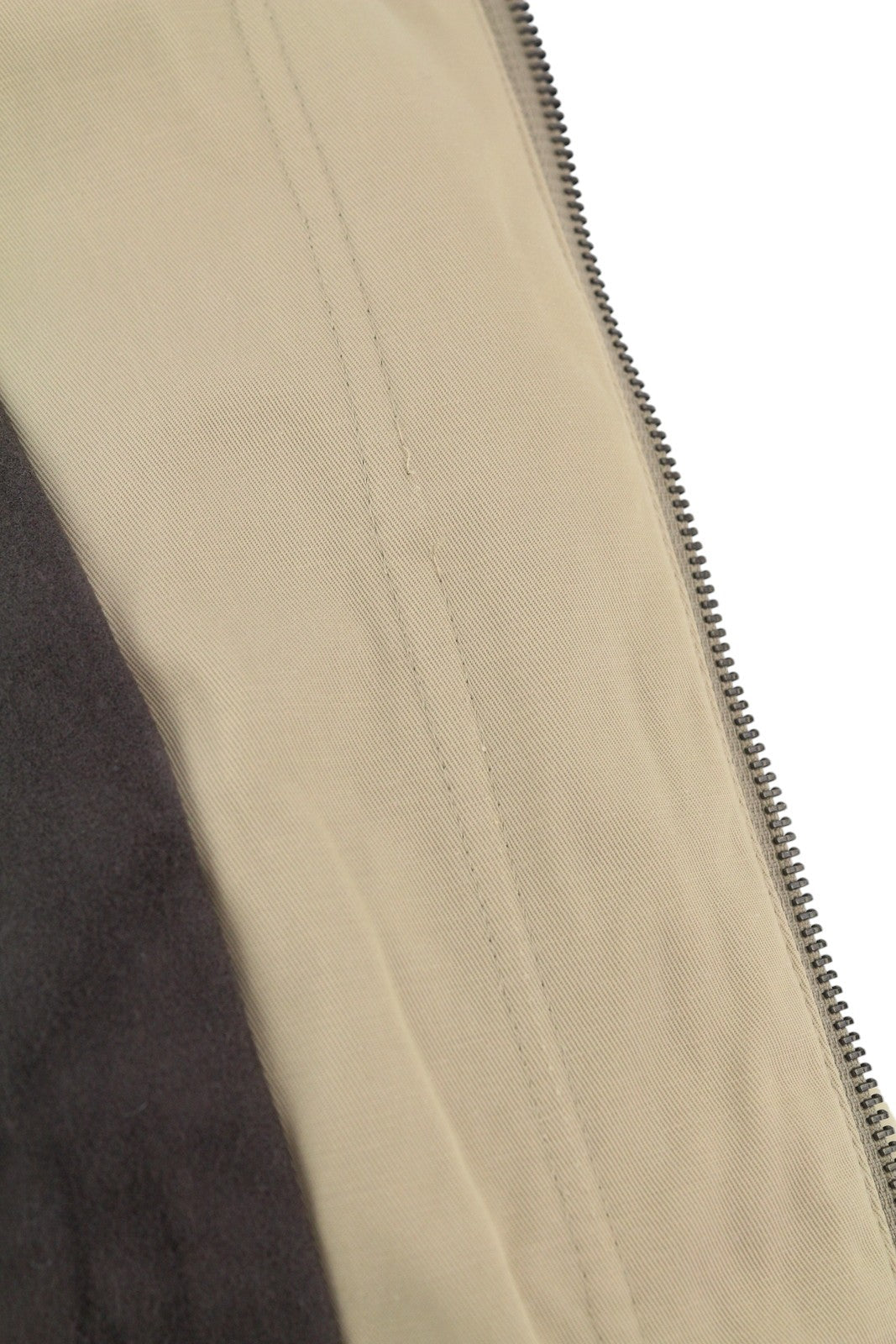 YVES SAINT LAURENT Men Jacket 48 Beige Full Zip Spread Collar Lined Pockets