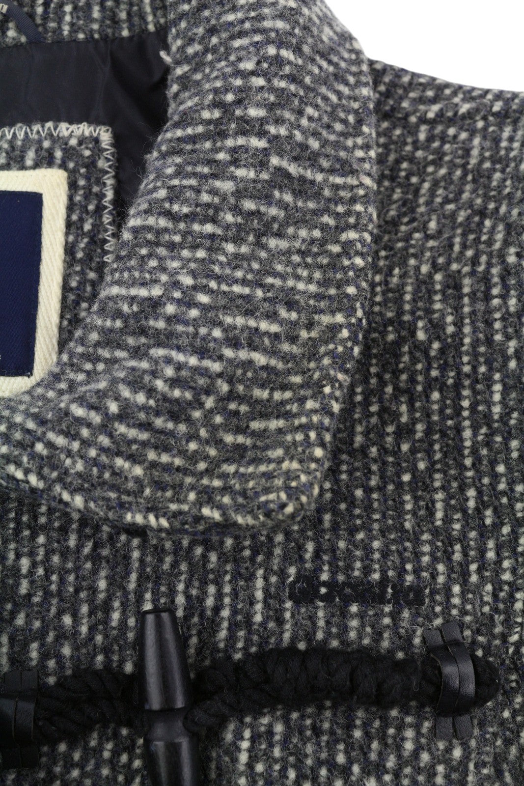 GAASTRA Women Coat M Melange Grey Wool Blend Toggle High Neck Logo Long