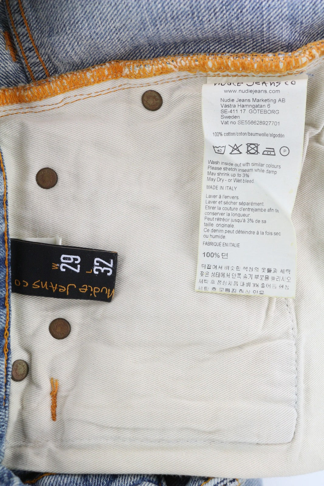 NUDIE JEANS Breezy Britt Women Jeans W29/L32 Washed Blue Slim Fit Denim