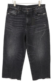 R13 Ankled D'Arcy Women Jeans 31 Everit Black Distressed Straight Denim