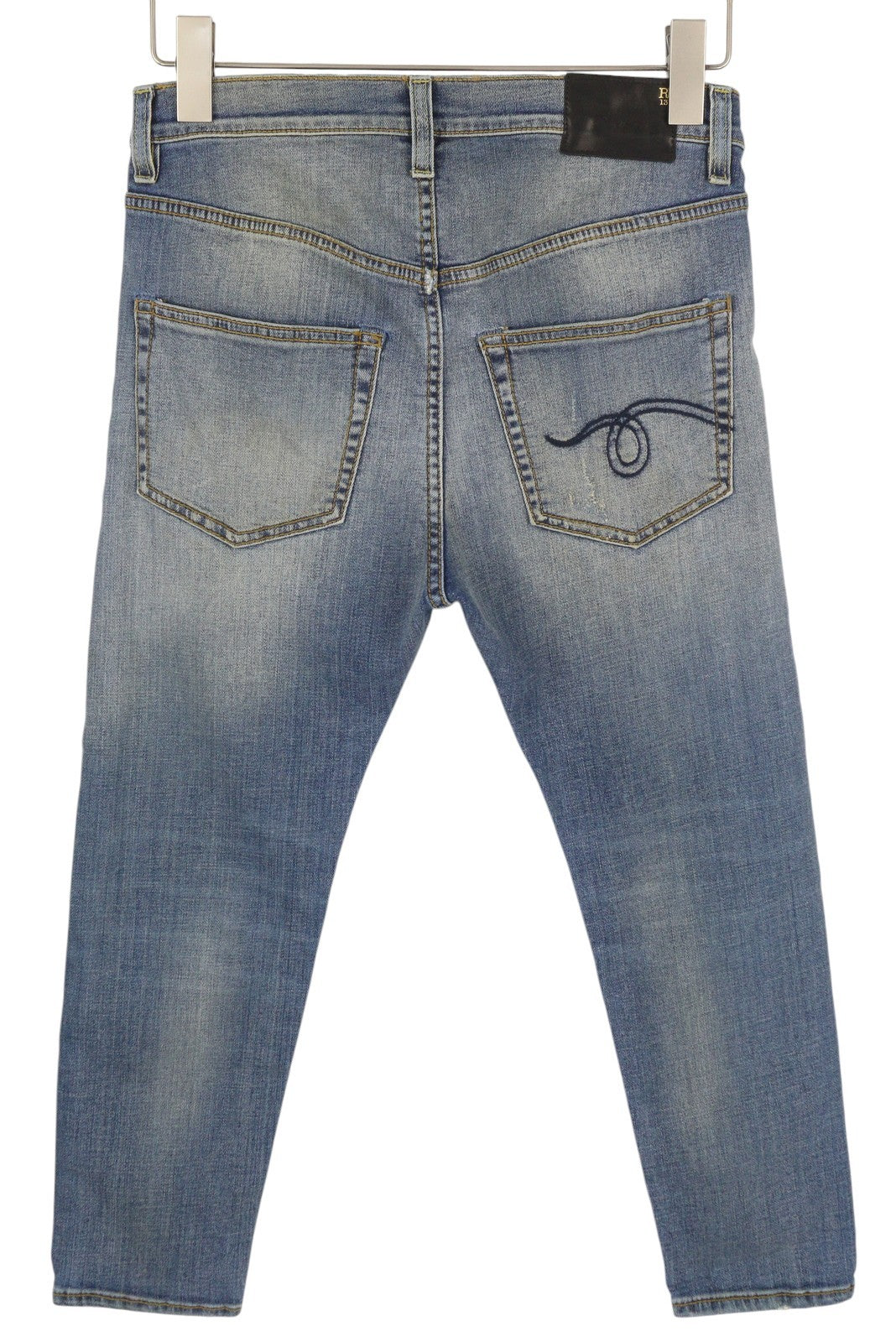 R13 The Drop Women Jeans 24 Crosby Washed Dirty Look Crop Denim RRP440