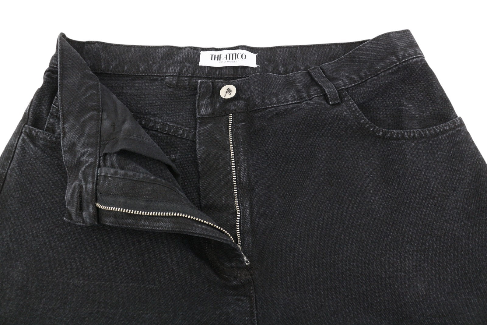 THE ATTICO Women Jeans 29 Black Wide Baggy Cut Out Design FW25 RRP590