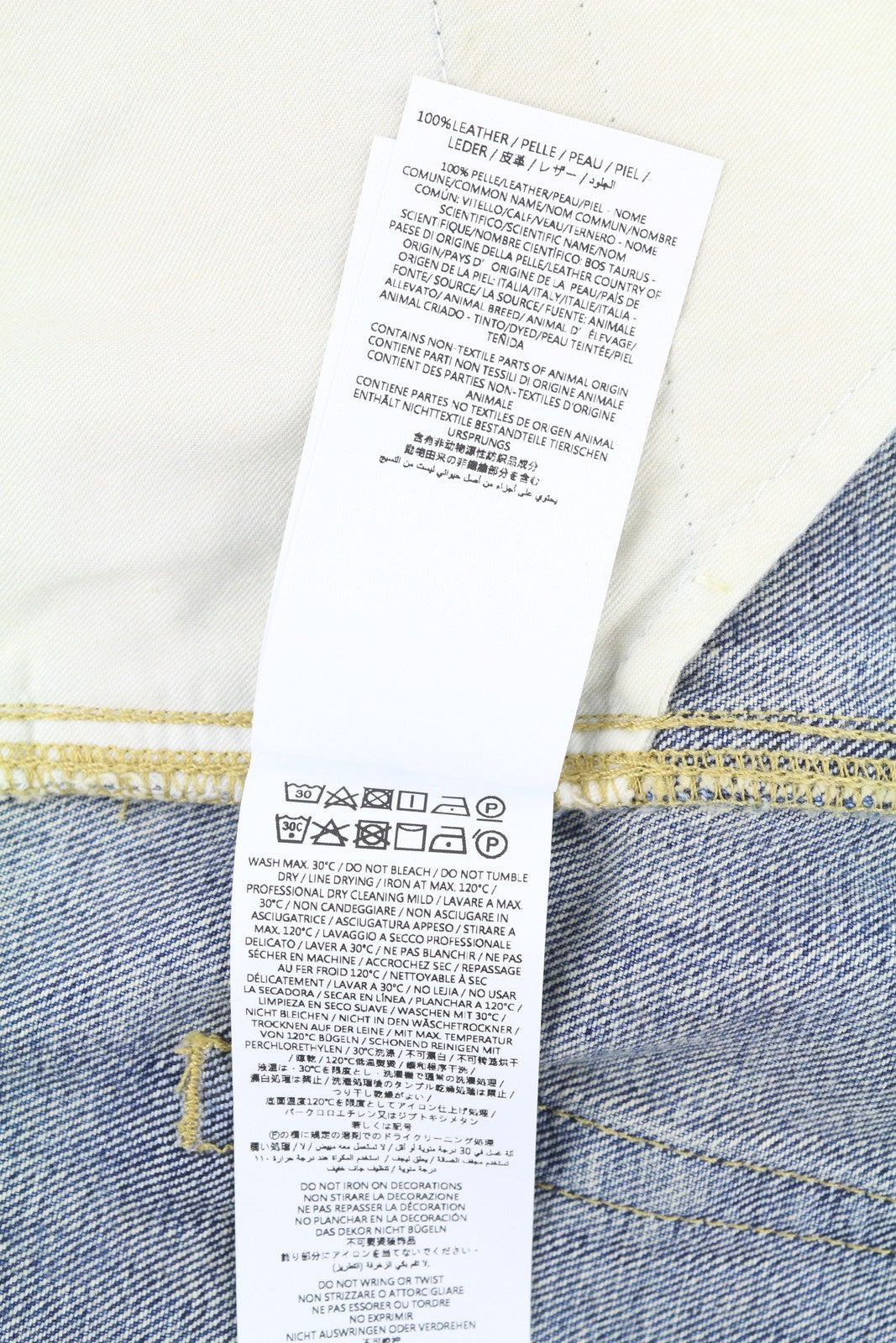 1989 STUDIO Men Jeans W33 Blue Faded Distress Ripped Straight Denim