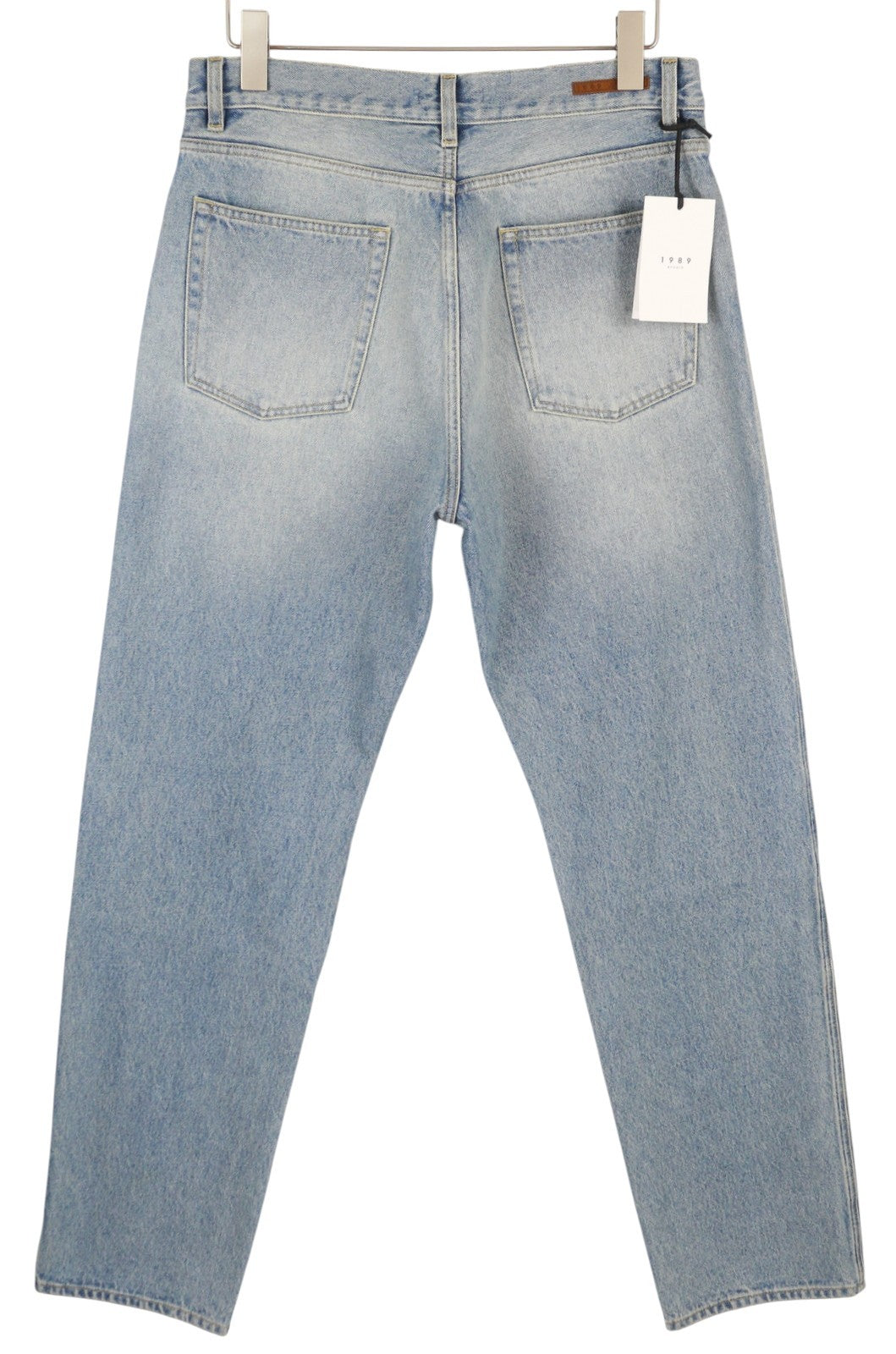 1989 STUDIO Men Jeans W32 Blue Whiskered Tapered Knee Patch FW25