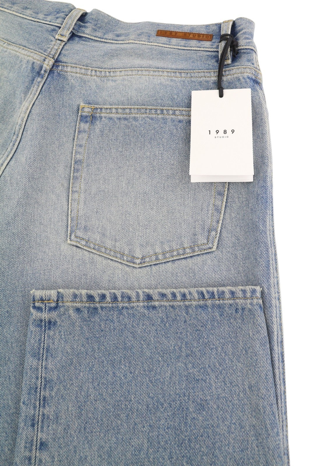 1989 STUDIO Men Jeans W32 Blue Whiskered Tapered Knee Patch FW25