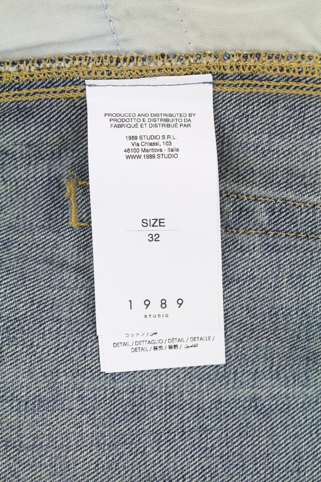 1989 STUDIO Men Jeans W32 Blue Pleated Knees Wide Leg Zip Denim