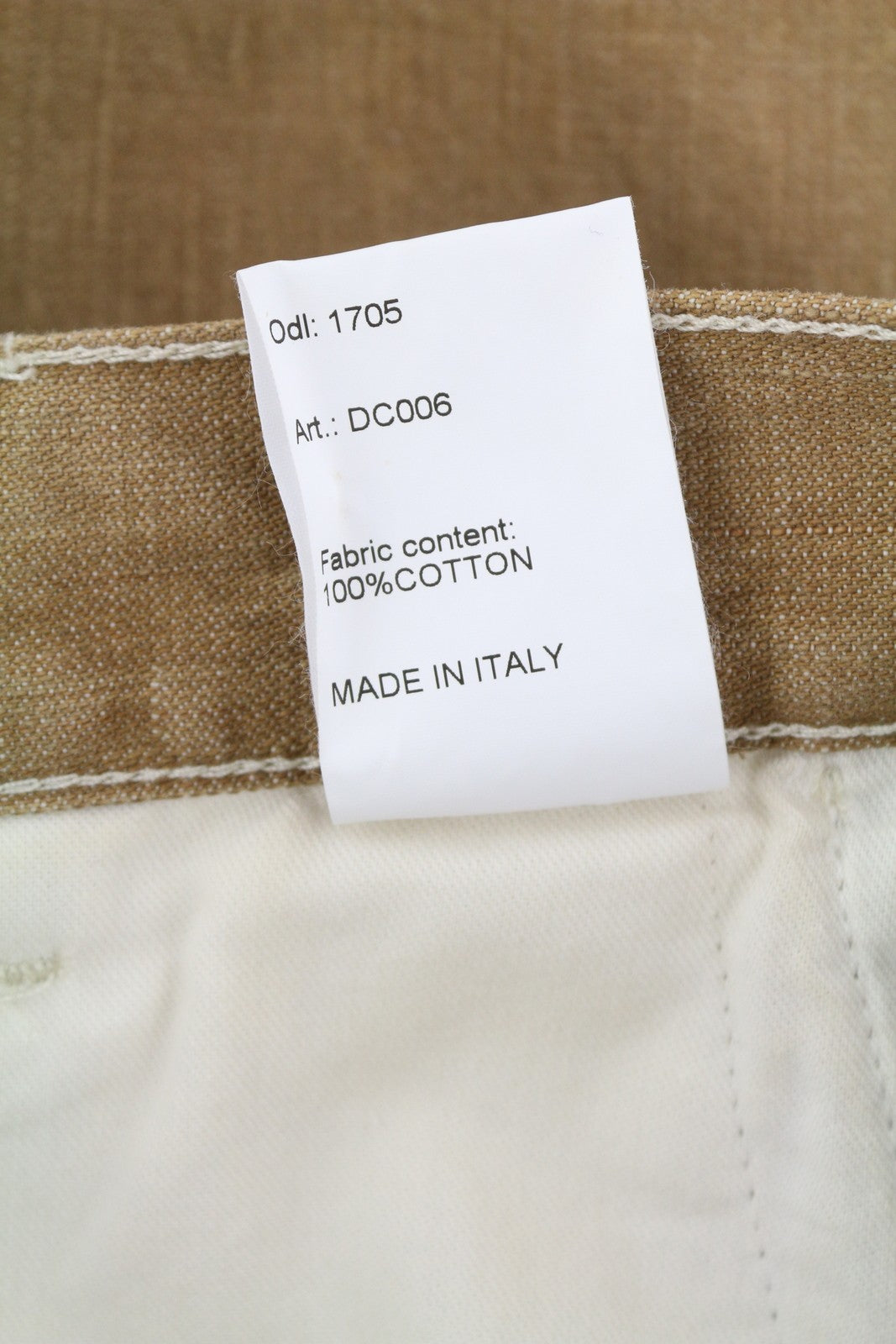LE PERE Peek-A-Boo Men Trousers W34 Beige Wrinkled Cargo Denim RRP550