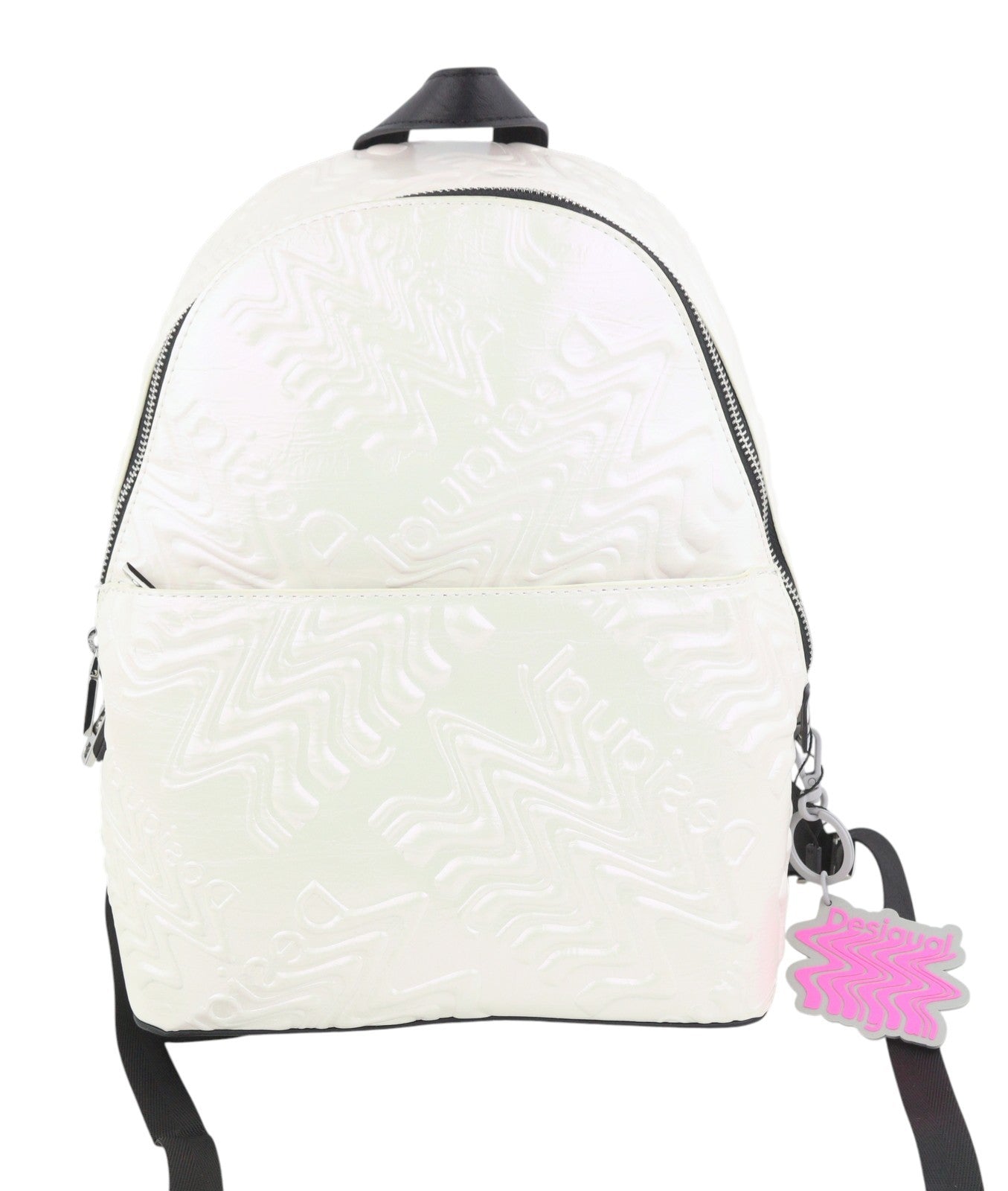 DESIGUAL Back Metalover Mombasa Mini Women Bag OS White Shiny Backpack