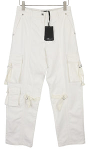 BLUMARINE J. Cargo Women Trousers 40 White Patch Pockets Belt RRP427