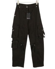 BLUMARINE J. Cargo Women Trousers 38 Black Patch Pockets Zip Belt RRP427