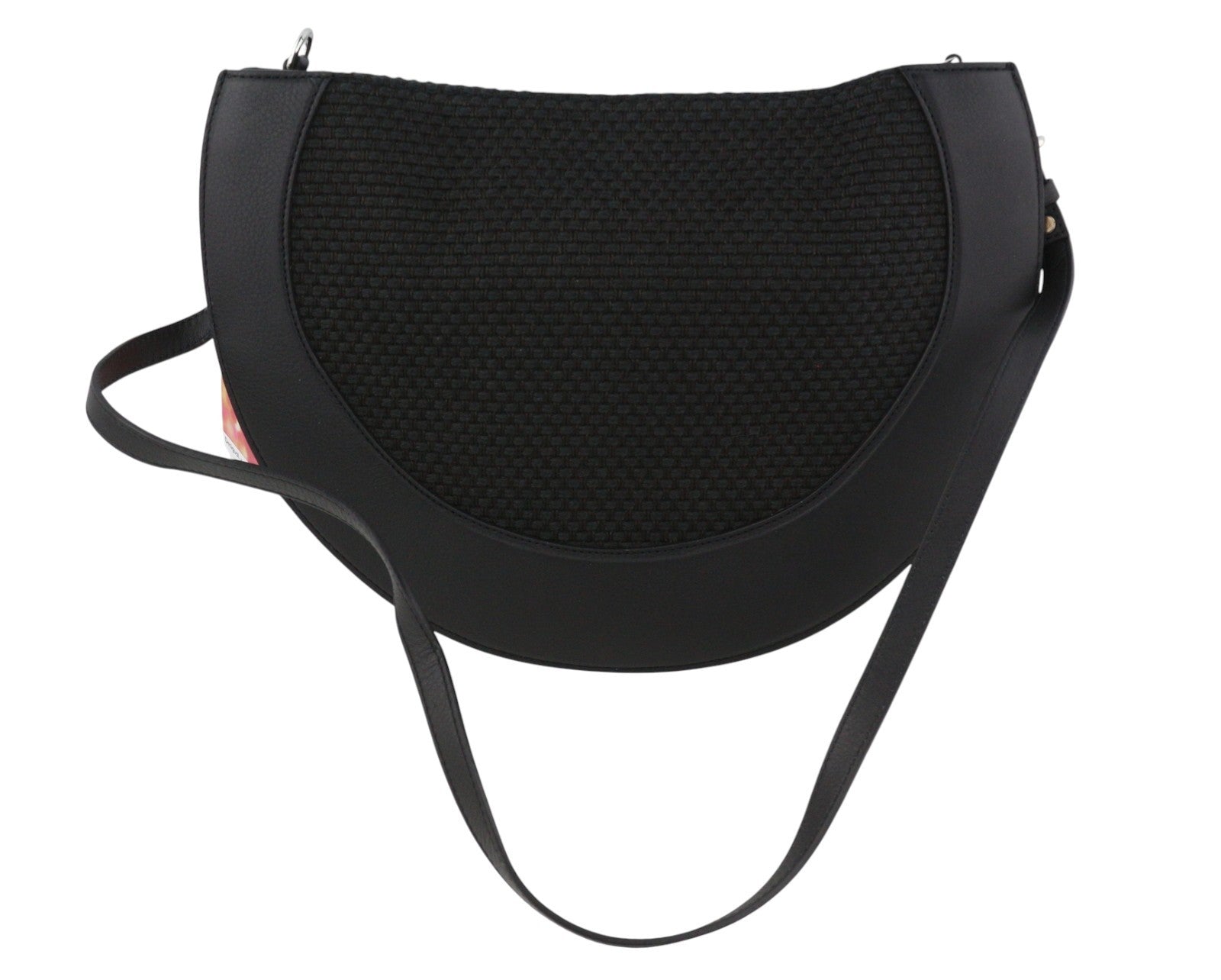 DESIGUAL Bols Sun Women Bag OS Black Leather Linen Blend Half Moon Type